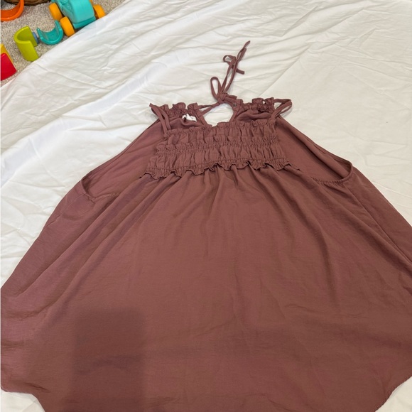 Women's Halter Neck Blouse - Brown - Picture 3 of 3